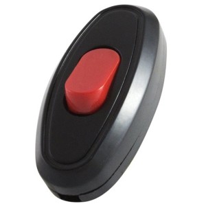 Переключатель для бра 250V/6A on-off  черный с крас.кн.