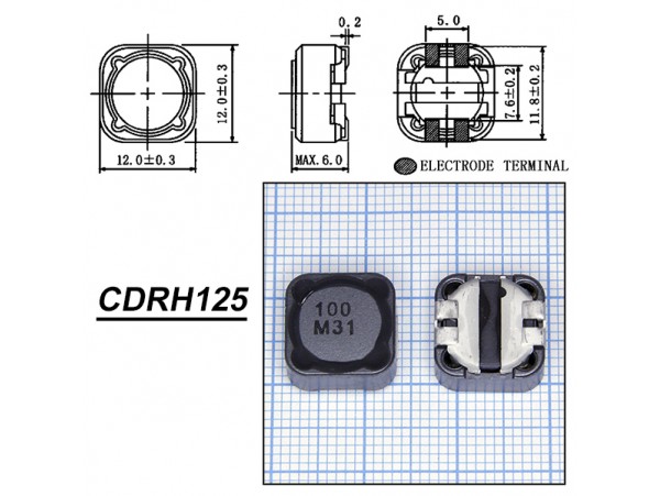 CDRH125NP-100MC 10мкГн чип. Дросс. SUMIDA