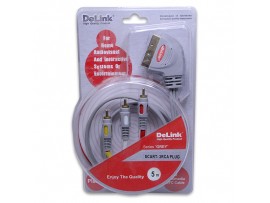 Шнур СК<3RCA DeLink 5,0м пластик