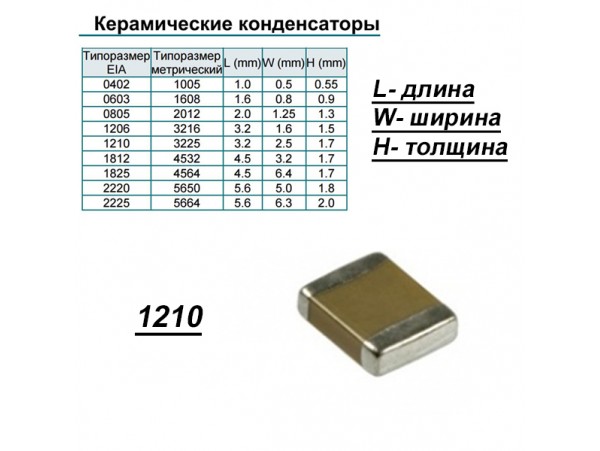 Конд.1210 0,1µF 50V  X7R ЧИП