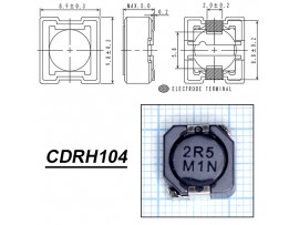 CDRH104RNP-2R5NC 2,5мкГн чип. Дросс. SUMIDA