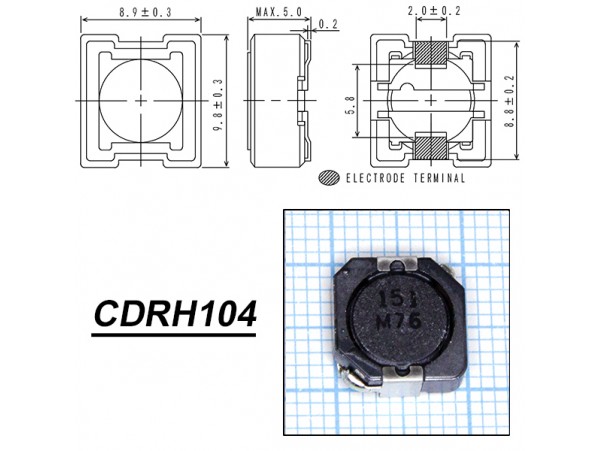 CDRH104RNP-151NC 150мкГн чип. Дросс. SUMIDA(CDRH125)