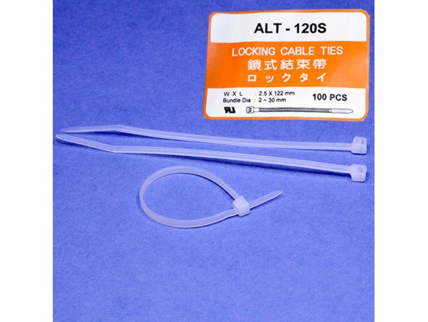 Стяжка 2,5х122 кабеля белая  ALT-120S (100 шт)