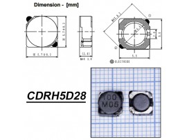 CDRH5D28NP-100NC 10мкГн/1,3А дроссель   SMD