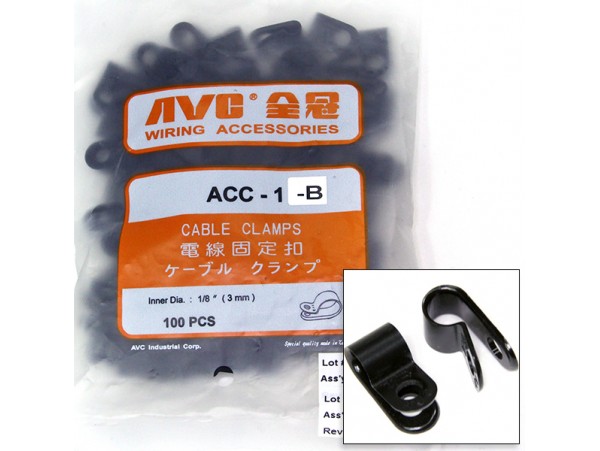 ACC 1-B /100PCS/ Держ.кабеля 3мм черный