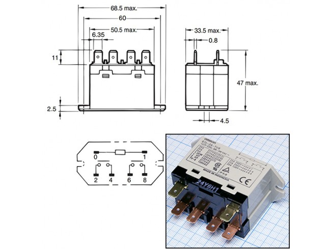 Схема подключения реле omron g7l 2a tub