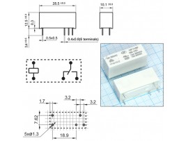 Реле 5VDC HF118F/005-1ZS1 1C 10A/250VAC