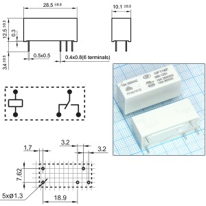 Реле 5VDC HF118F/005-1ZS1 1C 10A/250VAC