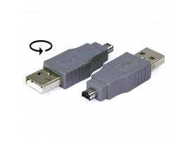 Переходник USB<USB mini 4 pin (штекер<гнездо)