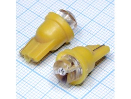T10 1yellow 8mm 4-х 140° LED bulbs лампа