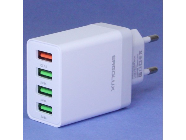 СЗУ 4USB 5-9V/3A устройство зарядное QC ERGOLUX