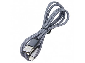 Шнур USB=Type-C 1м серый