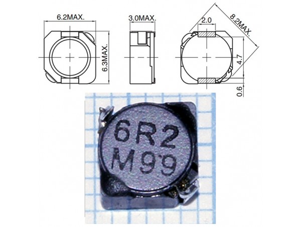 CDRH5D28-6R2 6,2мкГн