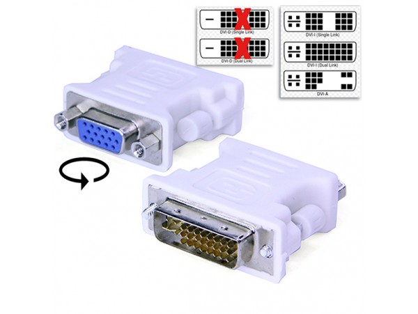 Переходник VGA>DVI-I Dual Link 24+5 (гнездо>штекер)