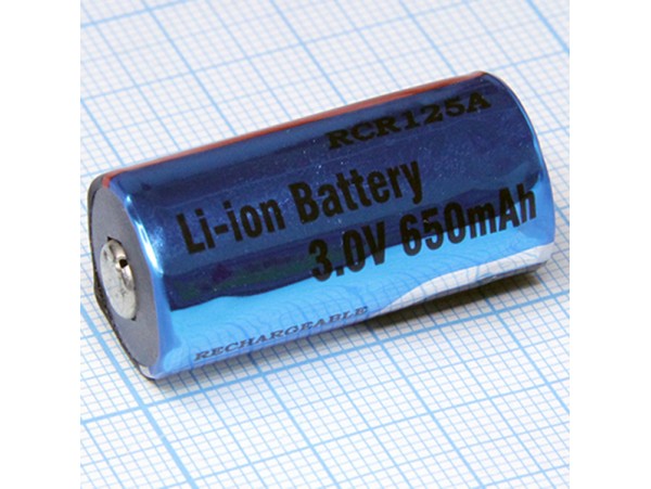 RCR125A Аккумулятор 3V/650 Li-Ion
