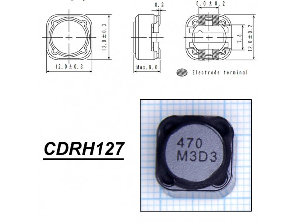CDRH127/LDNP-470MC 47мкГн/3,25А дроссель SMD