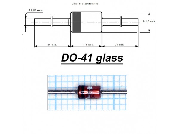 BZX85C2V7(Стабил.2,7V 1,3W) стекло