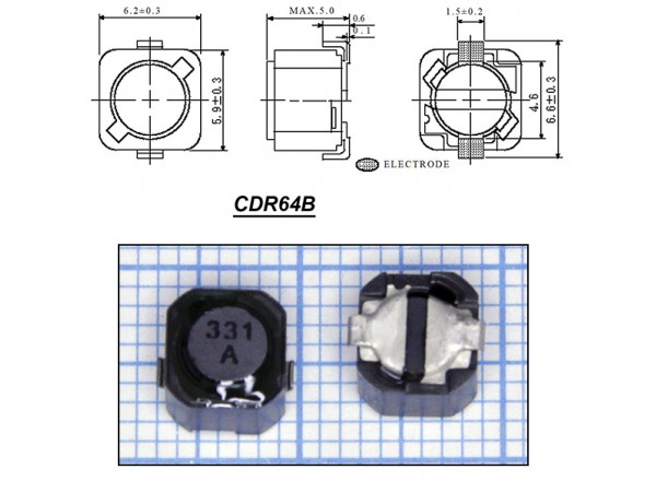 CDRH64BNP-331MC 330мкГн/0,23А дроссель