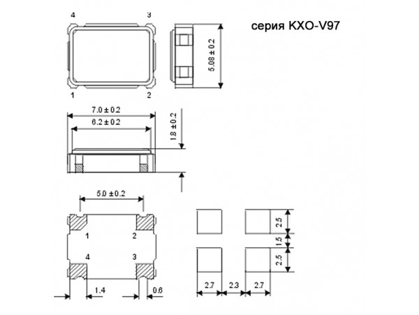 КВАРЦ 80,0 МГц  KXO-V97 smd