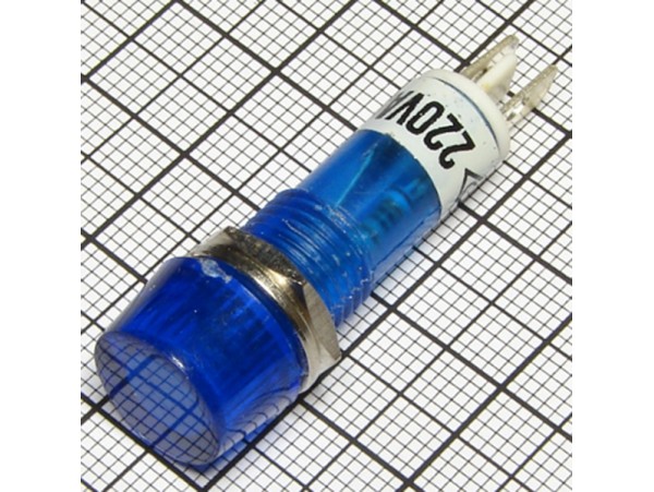 TPN-112B син. лампа неон.220V с резистором, d=12 мм