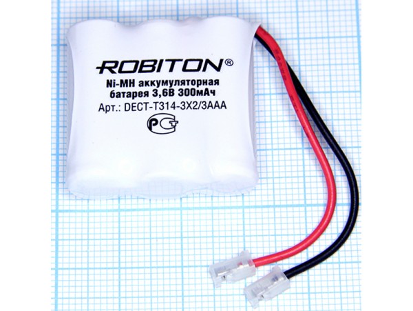 Аккумулятор 3,6V/300 T314 (3*d=10;h=28) Robiton