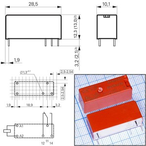 Реле 24VDC RY611024 1C 8A/250VAC Schrack