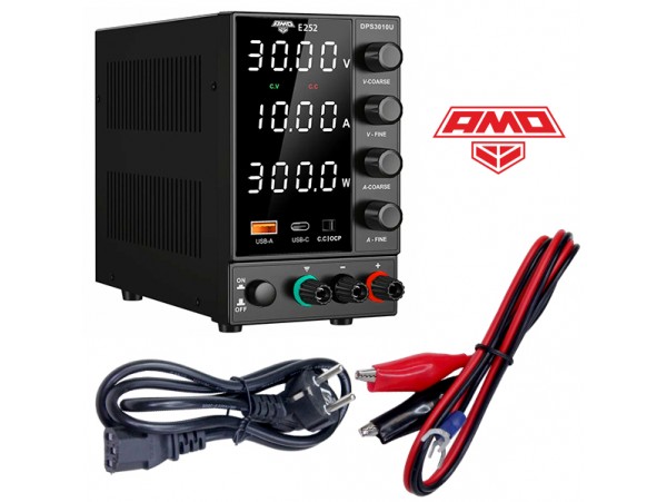AMO E252 лабораторный источник питания 0...30V/0...10A