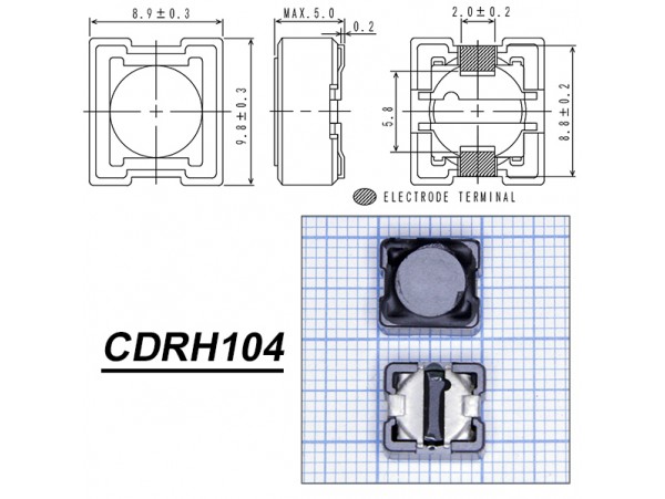 CDRH104NP-101MC 100мкГн чип. Дросс. SUMIDA