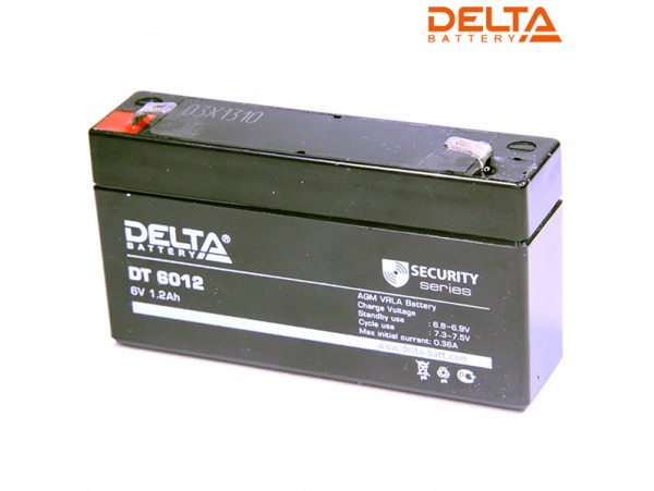 Аккумулятор 6V/1,2Ah DT6012 Delta 95x24x50
