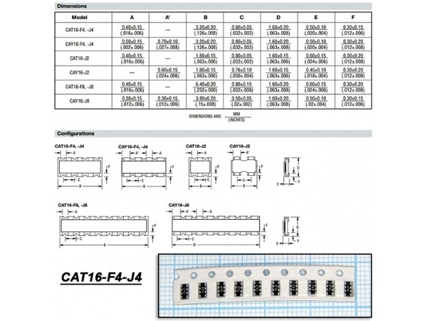 CAT16-271J4 (4х270 Ом±5%) Сборка резисторная чип.