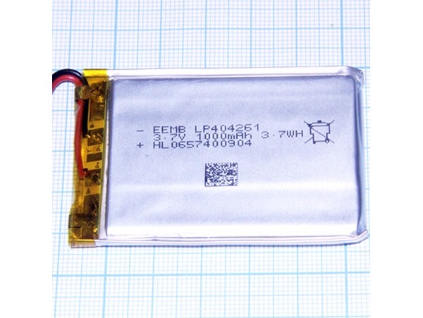 LP404261-PCB-LD Аккумулятор 3.7V 1000 mAh Li-Pol
