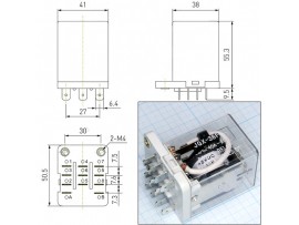 Реле 12VDC JQX-38F-3Z-12VDC 40A/250VAC