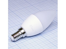 Лампа 220V 7W E14 св/д свеча 4000k Ecola