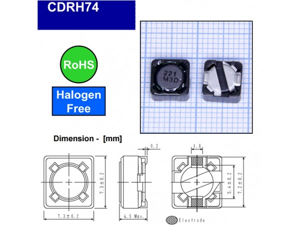 CDRH74NP-221 220мкГн 0.36A