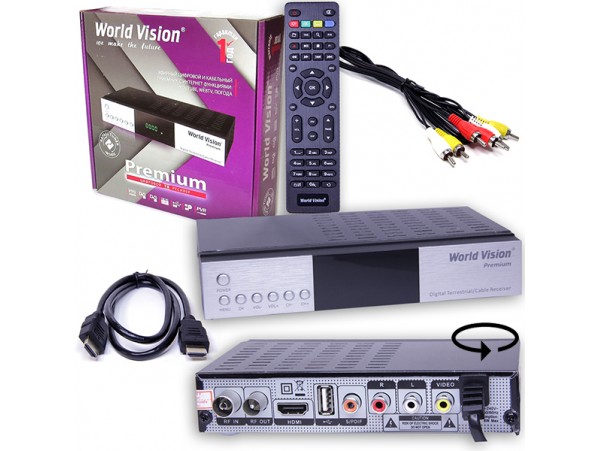 World Vision Premium ресивер кабельный DVB-C, DVB-T2