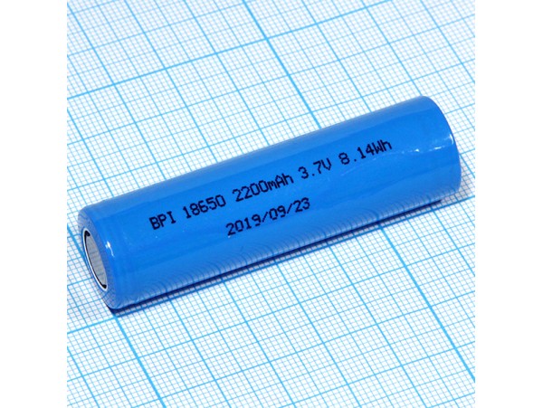 Аккумулятор 3,7V/2200 mAh BPI18650 (d=18;L=65)