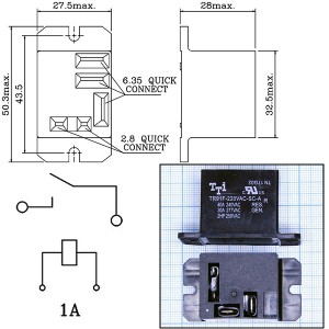 Реле 220VAC TR91F-220VAC-SC-A-R 1A 30A/277VAC