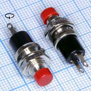 PBS-10C-2R 250V/1A on-(off) NC красная кнопка