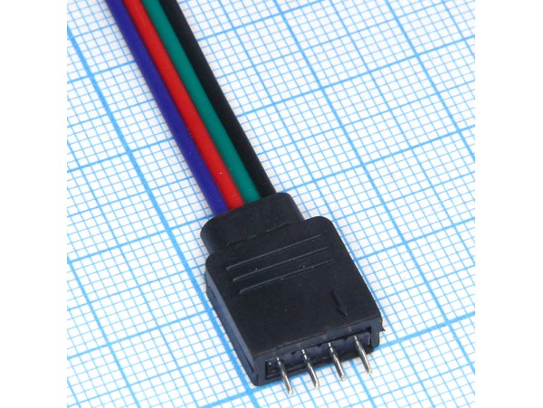 Коннектор 4P RGB с проводом ленты светодиодной