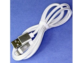 USB кабель для iPhone 5-10 серебро 1м