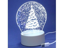 Светильник-ночник Елочка и снег 3W белый свет