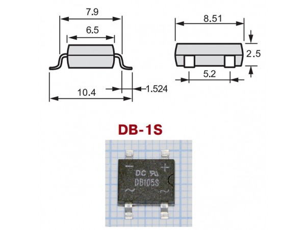 DB105S (600V/1A) Диодный мост