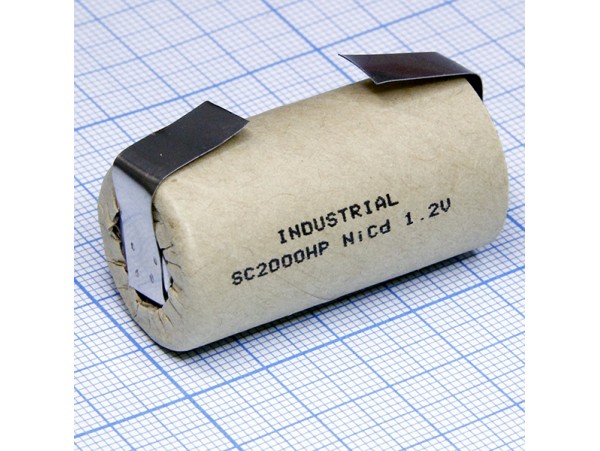 Аккумулятор 1,2V/2000 (d=23;L=43) NiCd с лент. выводами