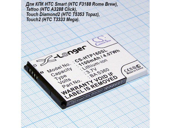 HTC T5353 Touch Diamond II акк. 3.7V 1100mAh