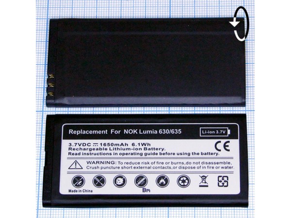 Nokia Lumia 630/635 акк. Li-Ion 3.7V/1650mAh (BL-5H)