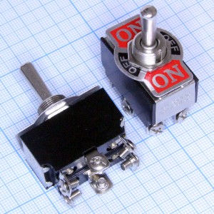 KN3B-223(A) тумблер (on)-off-(on) 125V,10 А без фикс.