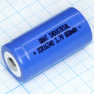 Аккумулятор 3,7V/800 mAh ICR16340 (d=16;L=34)