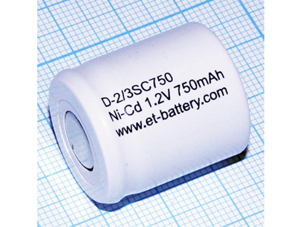 Аккумулятор 1,2V/750 2/3SC (d=23;L=25) NICd