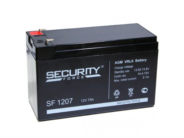 Аккумулятор 12V/7Ah SF1207 (151х65х98мм) Security
