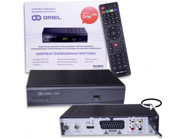 Oriel-794 ресивер эфирный DVB-T2,HD без шнура RCA